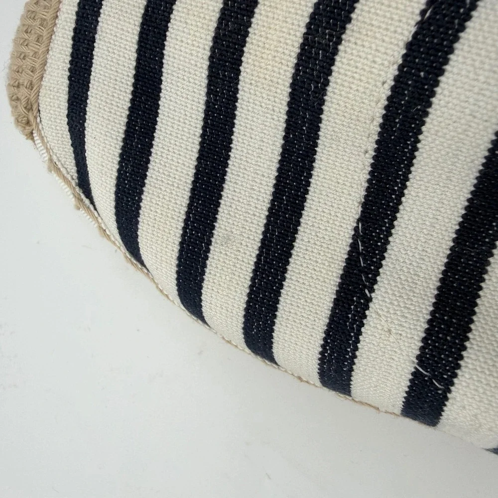 Vionic Valeri Navy White Striped Espadrille Flats Sz 9 Orthotic Comfort Nautical